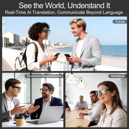 Smart AI Camera Glasses with 8MP Photochromic Lenses ,Button Touch Adjustment for Travel Outdoor Adventures Hands-Free Photography 160+Languages Real-Time Translation Bluetooth Wireless Wearable Video Recording UV Protection