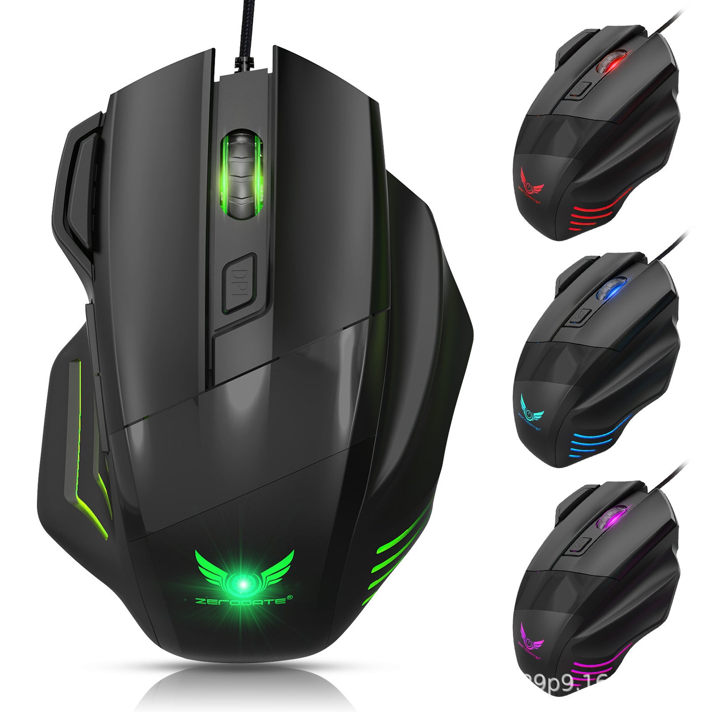 Wired Ergonomic Gaming Mouse with RGB Lighting