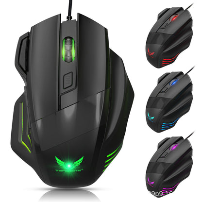 Wired Ergonomic Gaming Mouse with RGB Lighting