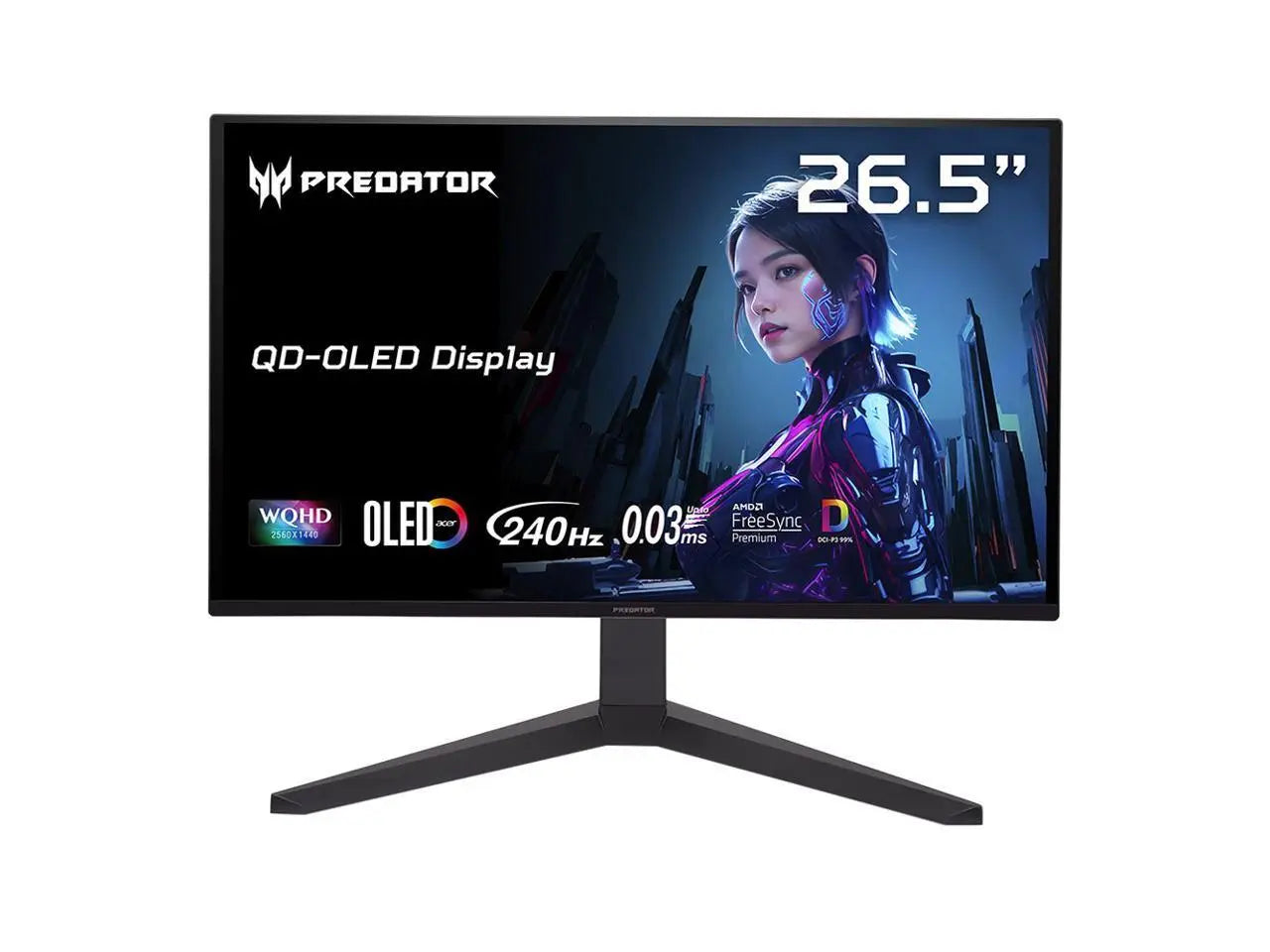 Acer Predator 27-Inch WQHD 1440P 240Hz OLED Gaming Monitor with Height Adjustable, Swivel, Pivot, and Tilt Stand - Model X27U W1Bmiipprx
