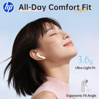 HP 2026 TWS Wireless Bluetooth Earbuds with Fast Charging, Extended Battery Life, HD Voice Call, Touch Control, and Ergonomic Design for iOS and Android Compatibility