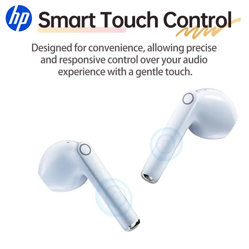 HP 2026 TWS Wireless Bluetooth Earbuds with Fast Charging, Extended Battery Life, HD Voice Call, Touch Control, and Ergonomic Design for iOS and Android Compatibility