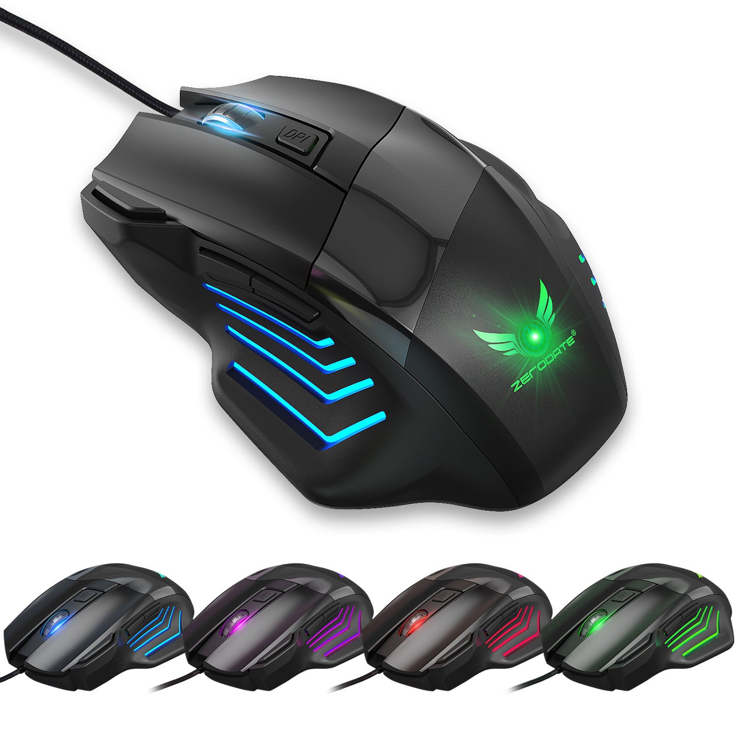 Wired Ergonomic Gaming Mouse with RGB Lighting