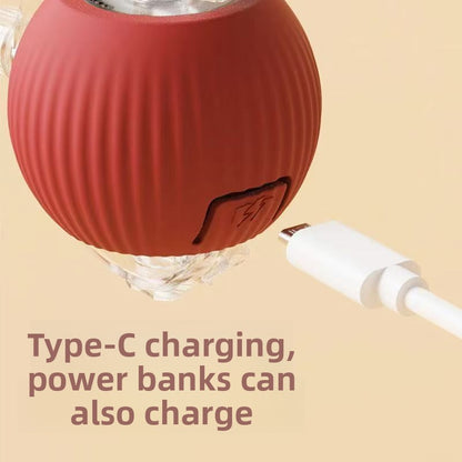 Bite Resistant Automatic Cat Toy Ball with Rope